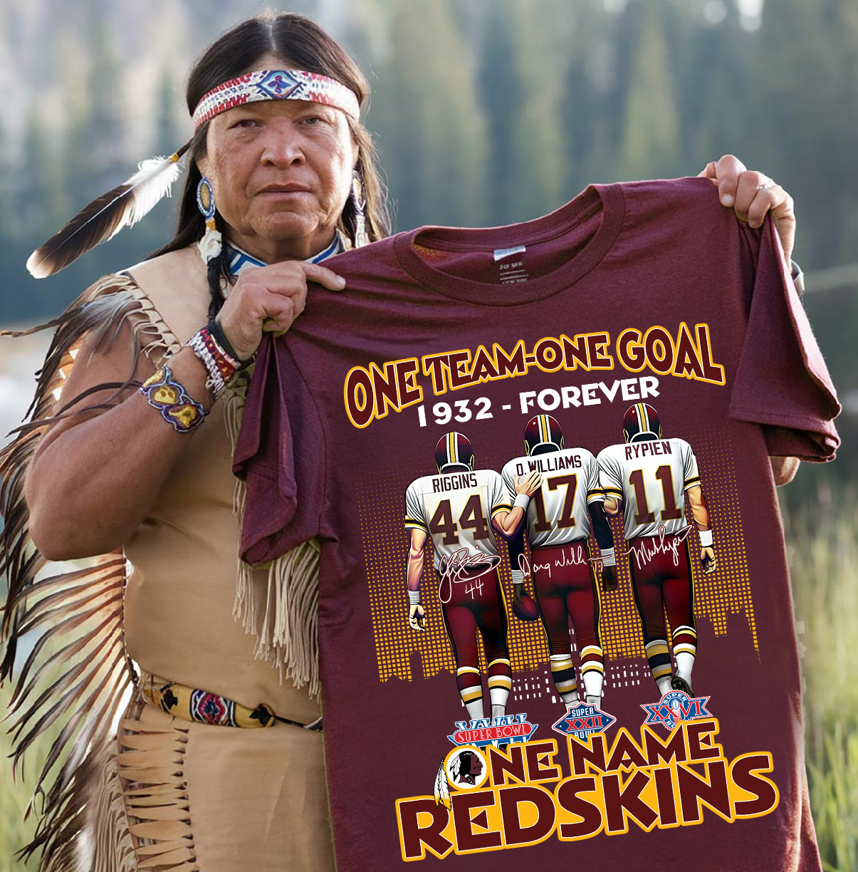 1932-Forever One Team One Goal One Name Redskins T-Shirt For Football Fans Oregontrailrvpk Shirt