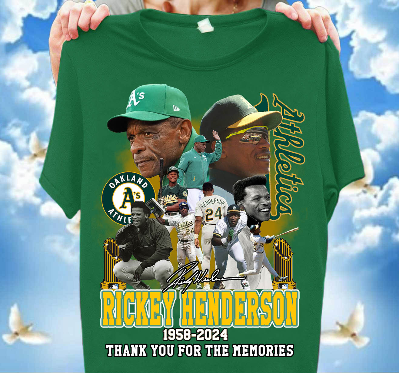 1958 2024 Rickey Henderson Thank You For The Memories T-Shirt Oregontrailrvpk Shirt