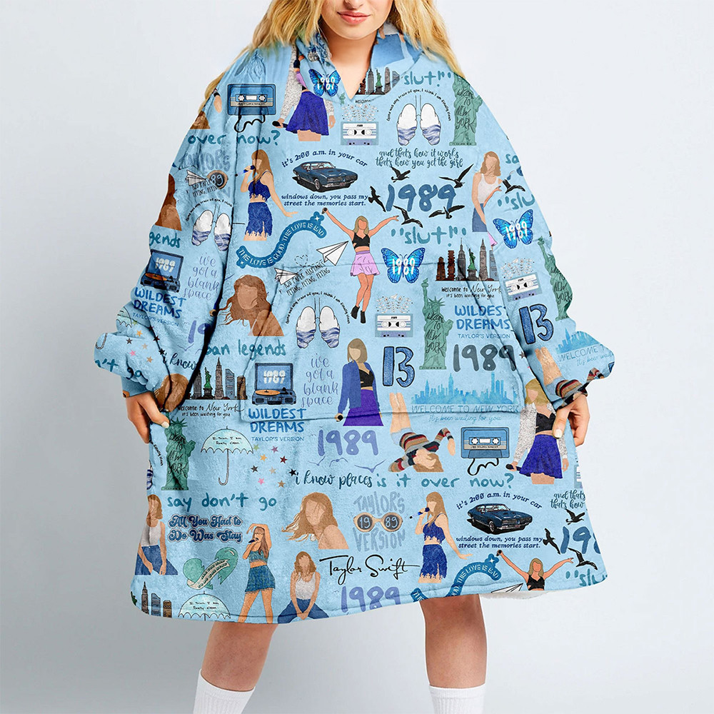 1989 Taylor Swift Blue Hoodie Blanket Wildest Dreams Taylor Swift Hoodie