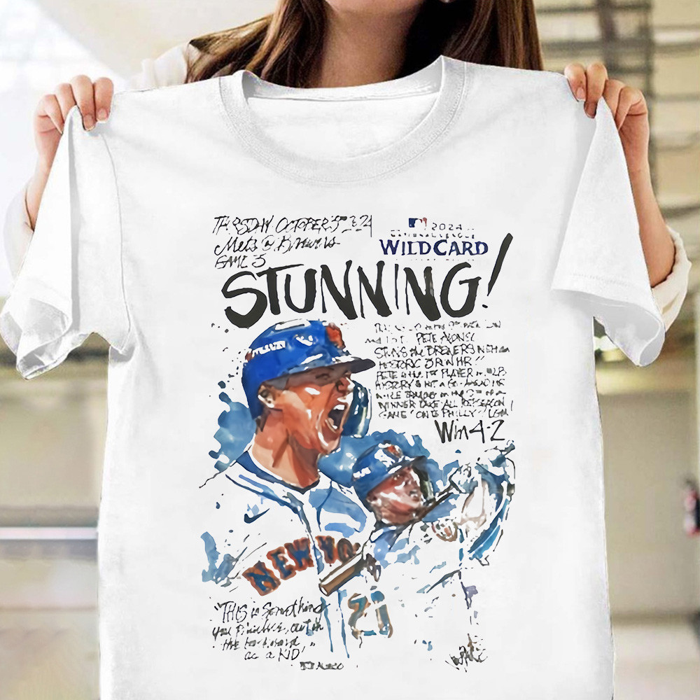 2024 MLB National League Wild Card New York Mets Shirt Game 3 Stunning Win 4 2 T-Shirt Oregontrailrvpk Shirt