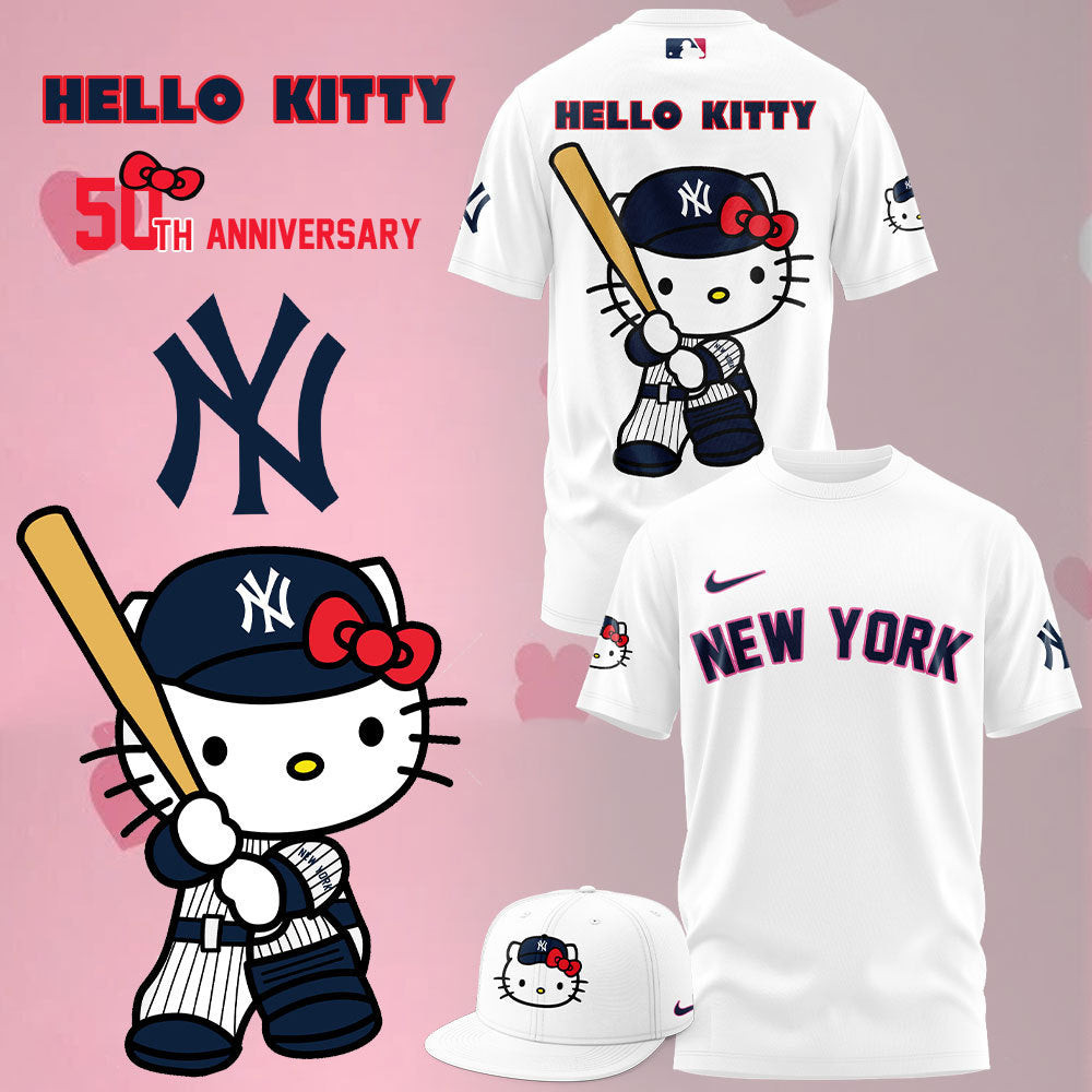 2024 New York Yankees x Hello Cat 50TH T-Shirt Unique Gifts For Football Lovers Oregontrailrvpk Shirt