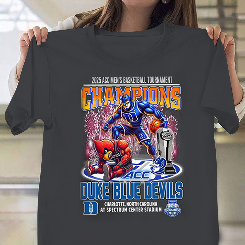 2025 ACC Men's Basketball Tournament Champions Duke Blue Devils Mascot Shirt Oregontrailrvpk Shirt
