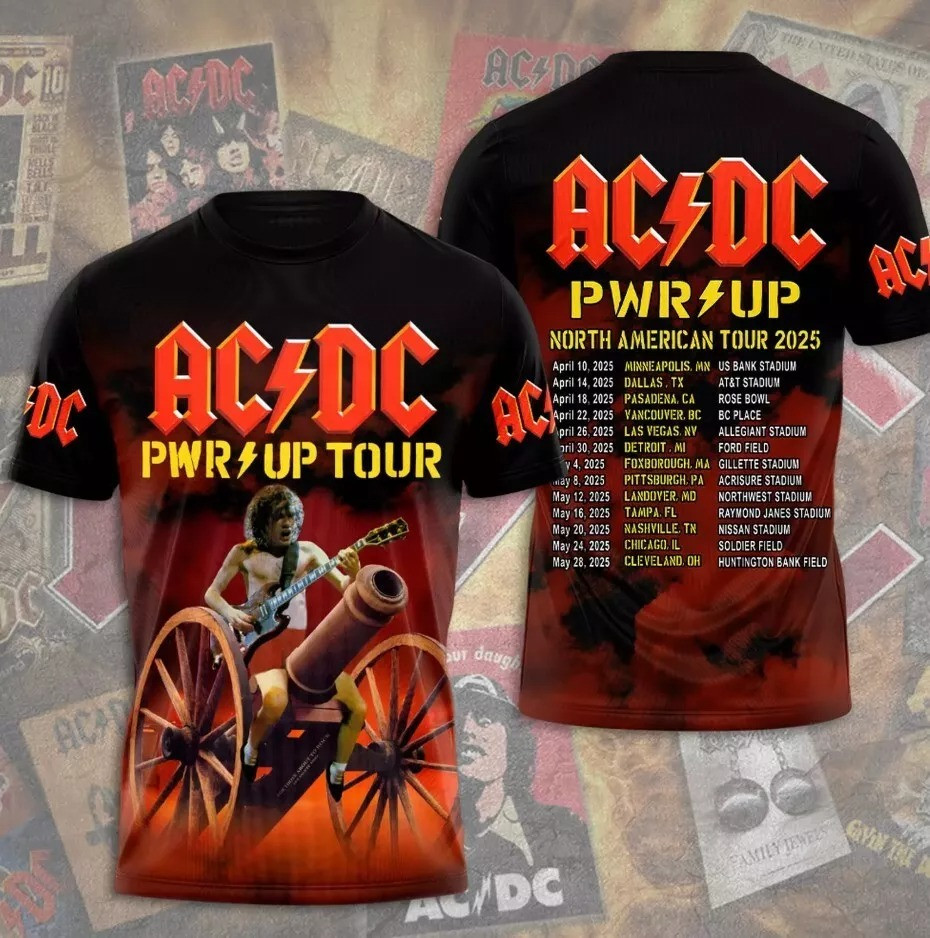 2025 ACDC Pwr Up World Tour Shirt Rock Band ACDC Apparel Gift For Rock Fans Oregontrailrvpk Shirt