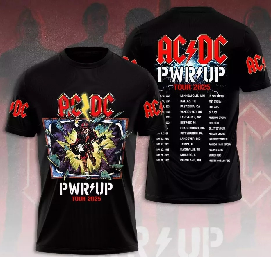 2025 ACDC Pwr Up World Tour T-Shirt Rock Band ACDC Apparel Perfect Gift For Him Oregontrailrvpk Shirt