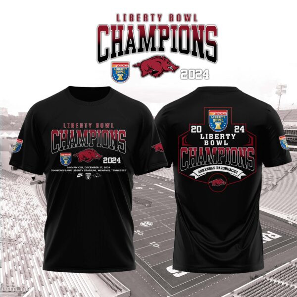 2025 Arkansas Razorback Liberty Bowl Champions T-Shirt Good Gifts For Hockey Fans Oregontrailrvpk Shirt