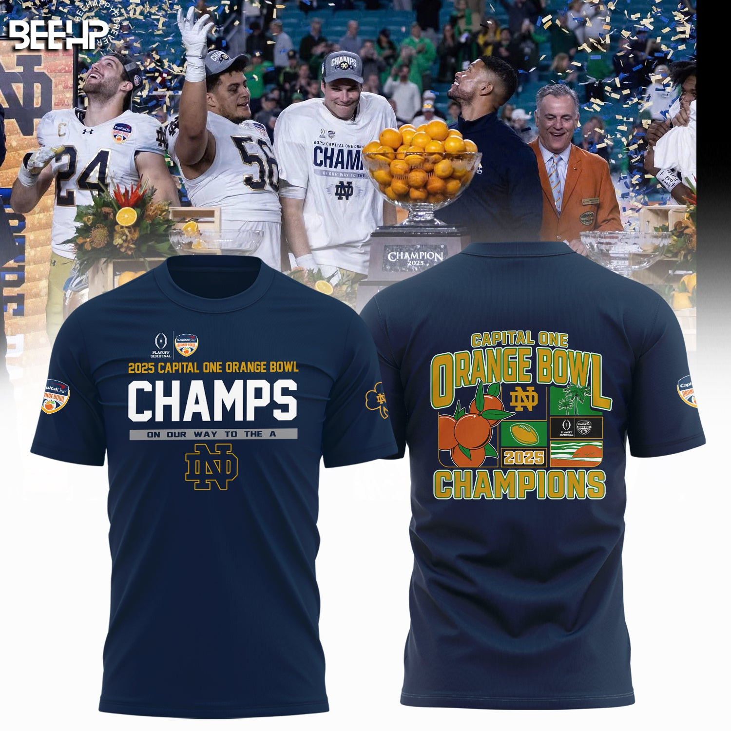 2025 Capital One Orange Bowl Champs Notre Dame T-Shirt Football Oregontrailrvpk Shirt