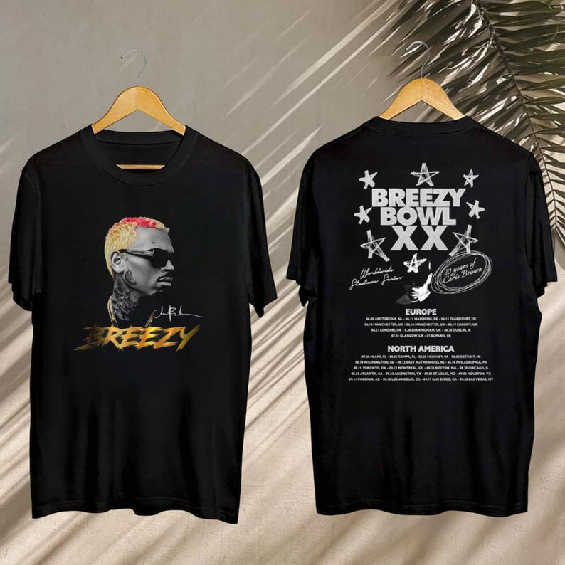2025 Chris Brown Tour Breezy Bowl XX T-Shirt Oregontrailrvpk Shirt