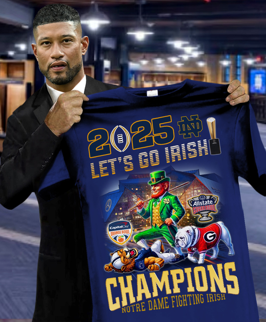 2025 Let'S Go Irish Champion Notre Dame Fighting Irish T-Shirt For Football Fans Oregontrailrvpk Shirt