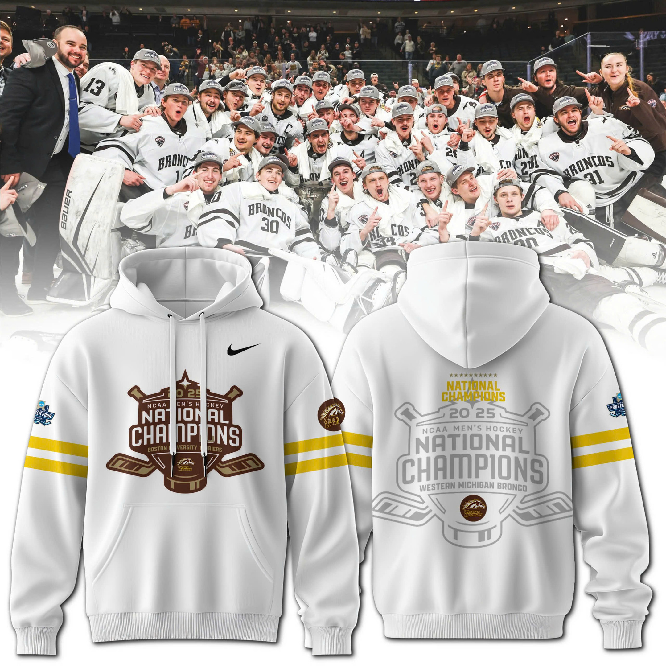 2025 NCAA Division Men's Ice Hockey Championship Champion Hoodie Gift Ideas For Hockey Lovers