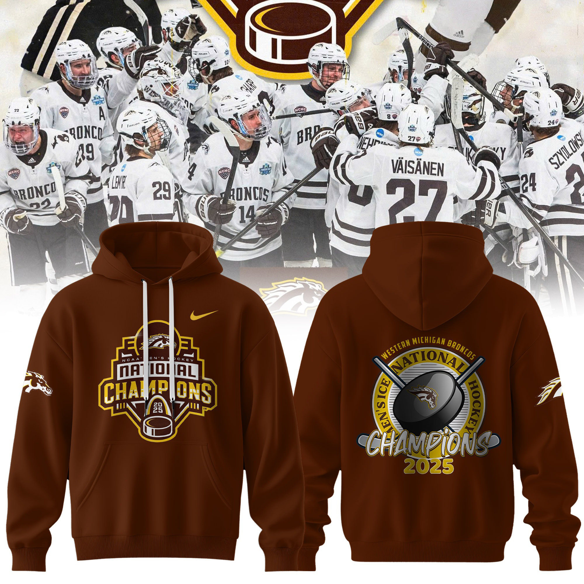2025 NCAA Division Men's Ice Hockey Championship Champion Hoodie Gifts For NHL Fans
