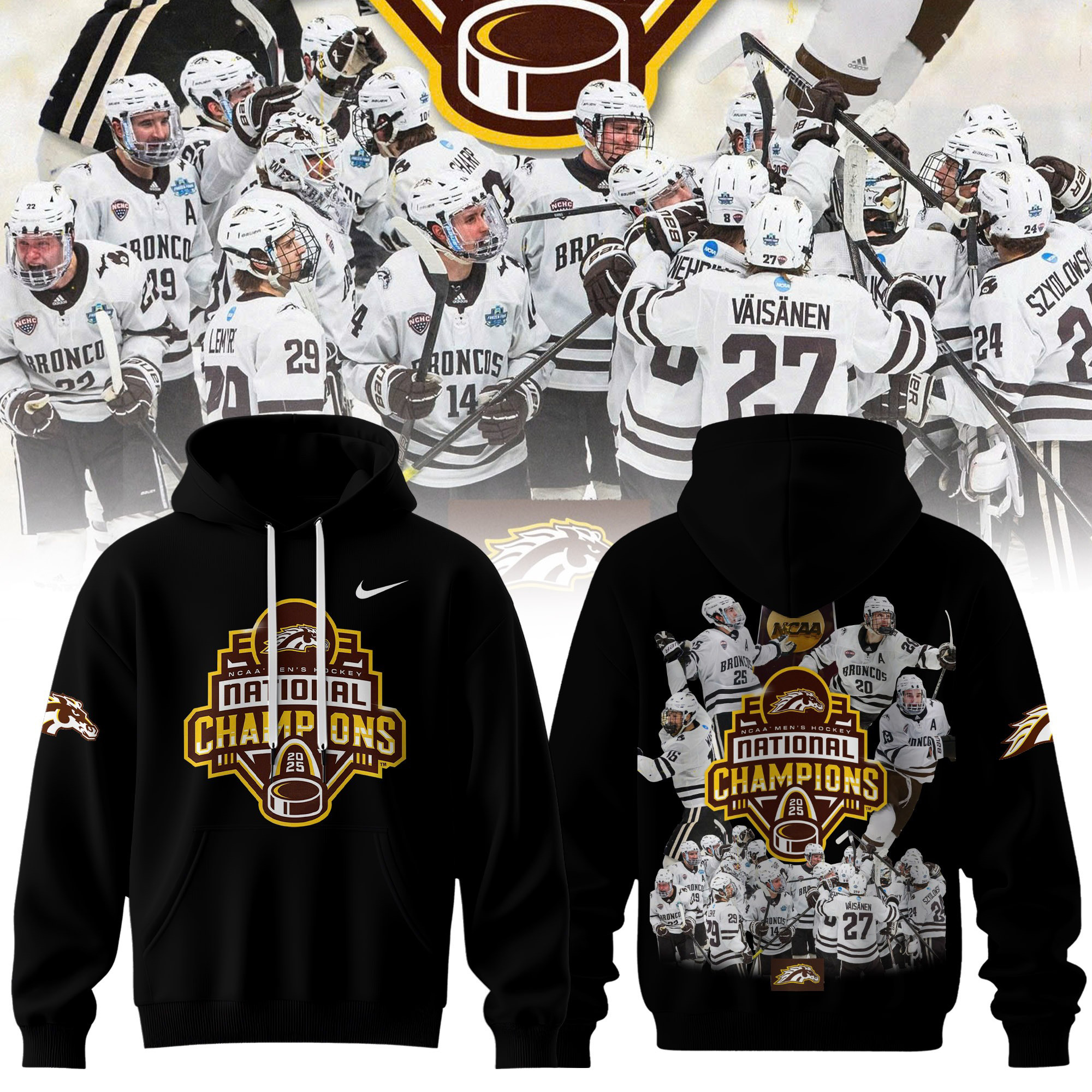 2025 NCAA Division Men's Ice Hockey Championship Champion Hoodie Unique Gifts For Hockey Lovers