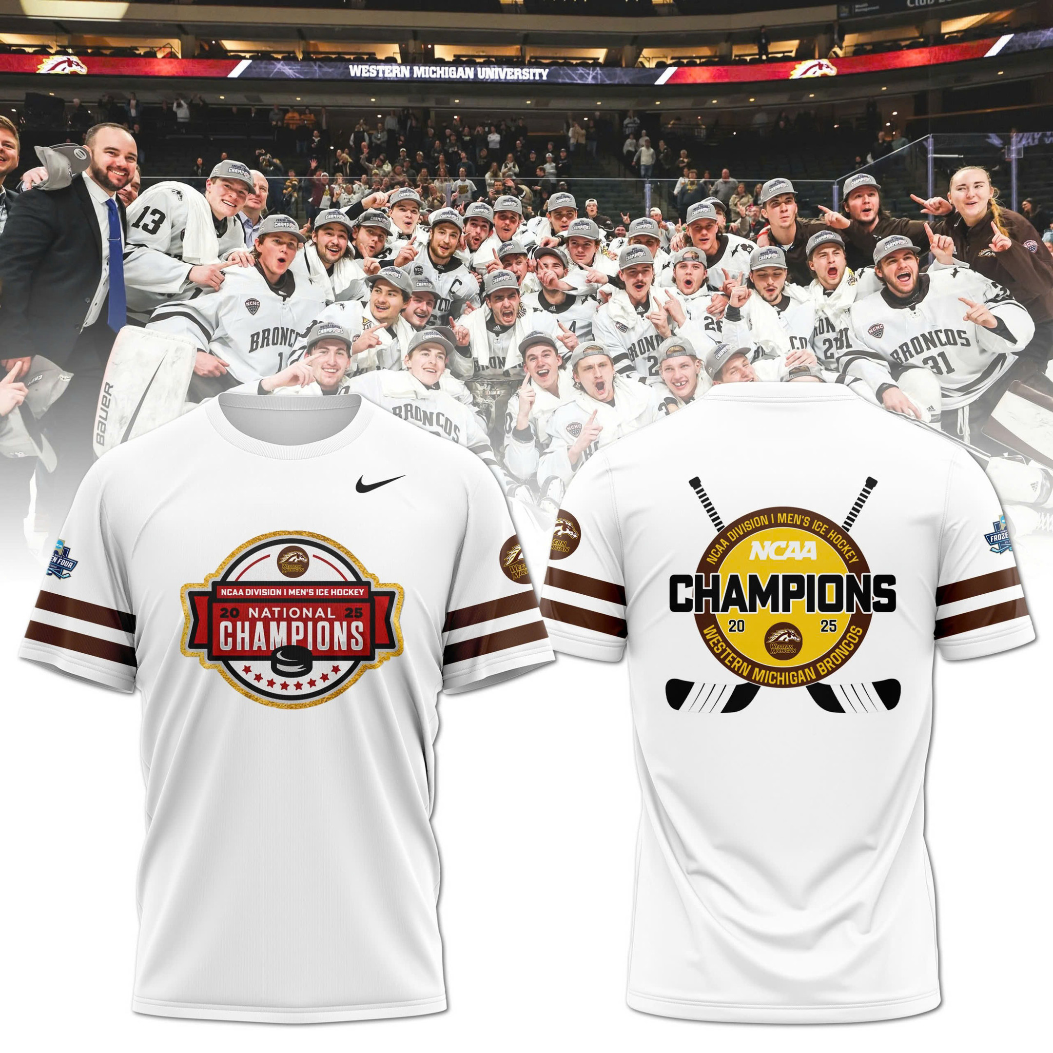 2025 NCAA Division Men's Ice Hockey Championship Champion Shirt Gift Ideas For Hockey Fans Oregontrailrvpk Shirt