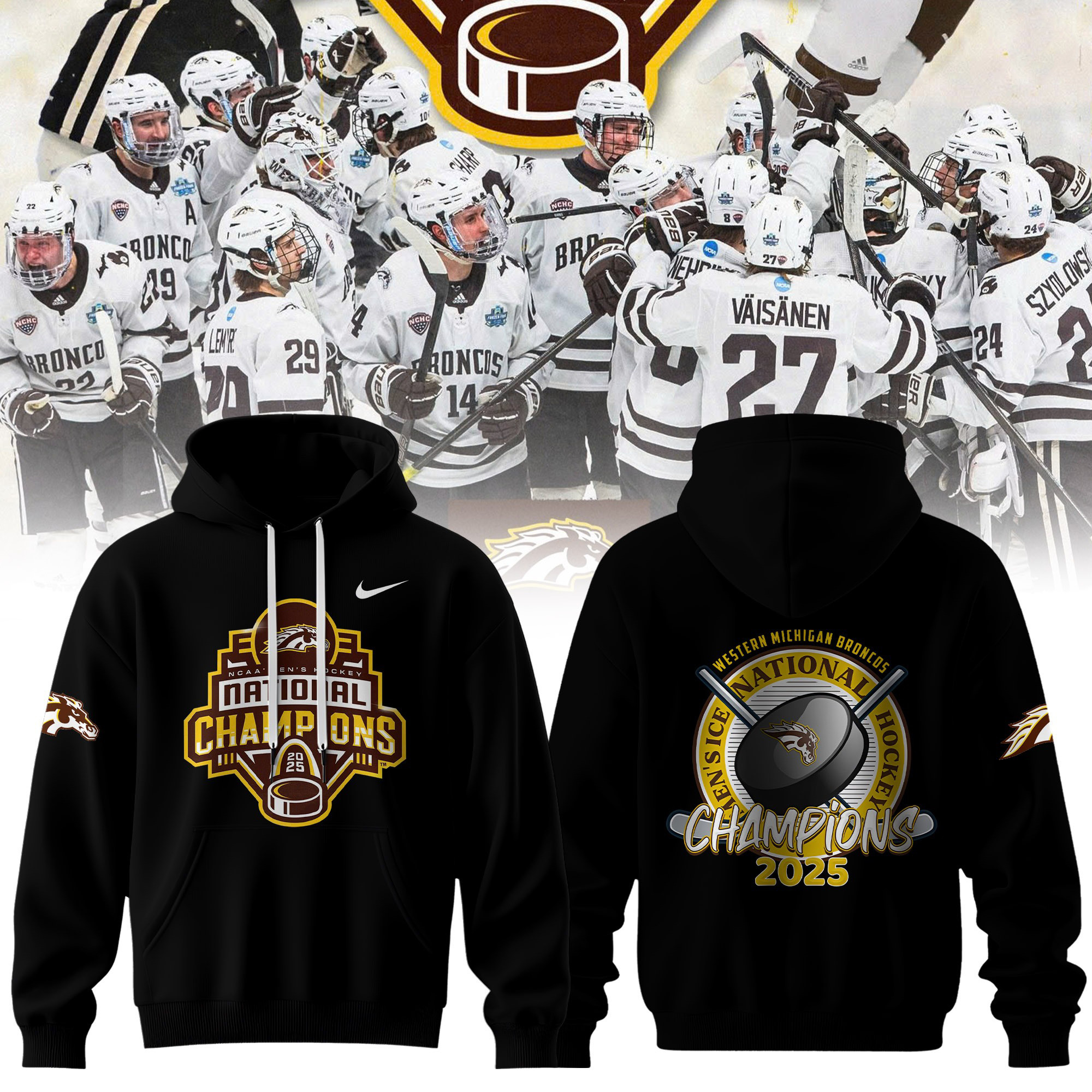 2025 NCAA Division Men's Ice Hockey Championship Hoodie 2025 Gifts For Ice Hockey Fans