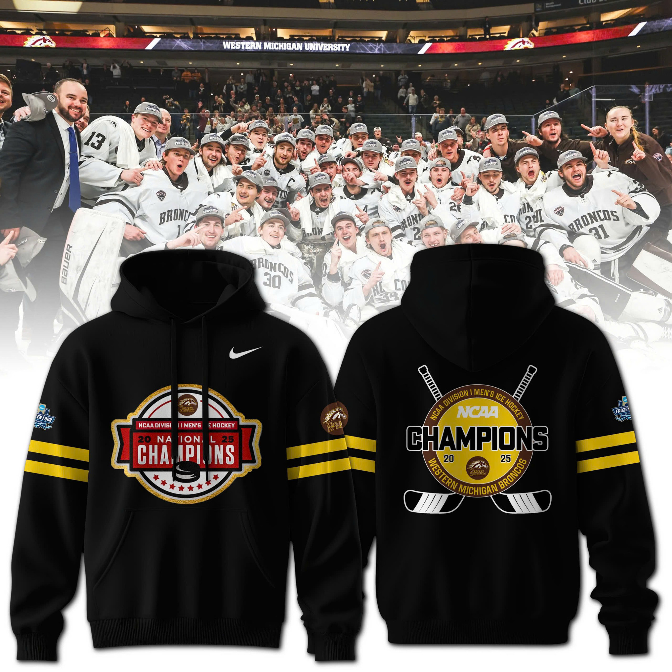 2025 NCAA Division Men's Ice Hockey Championship Hoodie Good Gifts For Hockey Fans