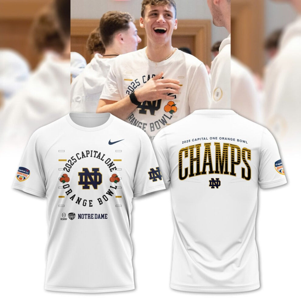 2025 Orange Bowl Champions Notre Dame Fighting Irish Football T-Shirt Presents For Hockey Lovers Oregontrailrvpk Shirt