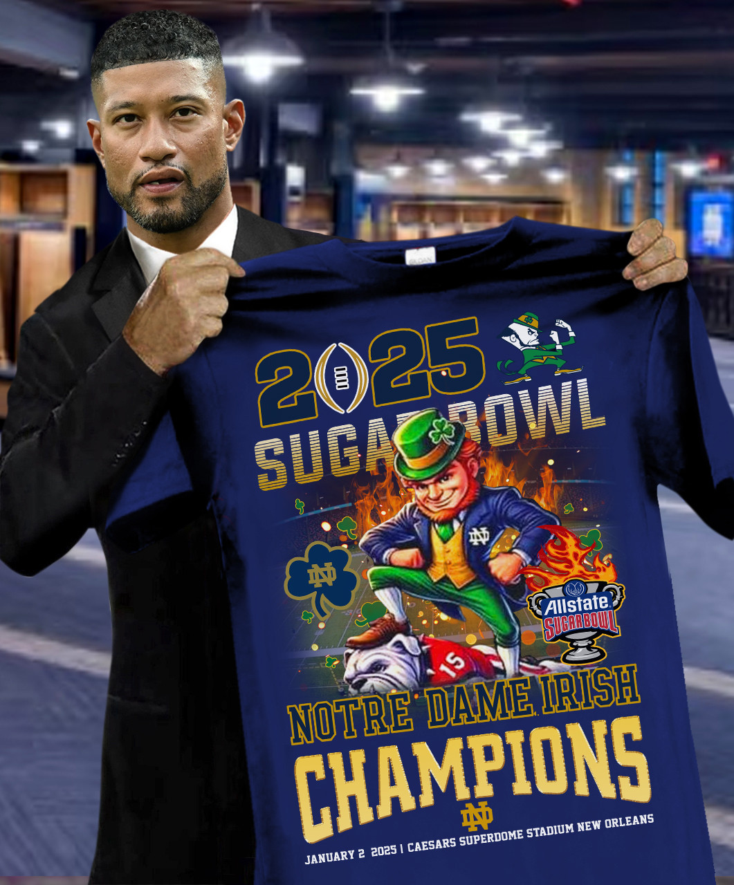 2025 Sugar Bowl Notre Dame Irish Champions T-Shirt Gift Ideas For Football Lovers Oregontrailrvpk Shirt