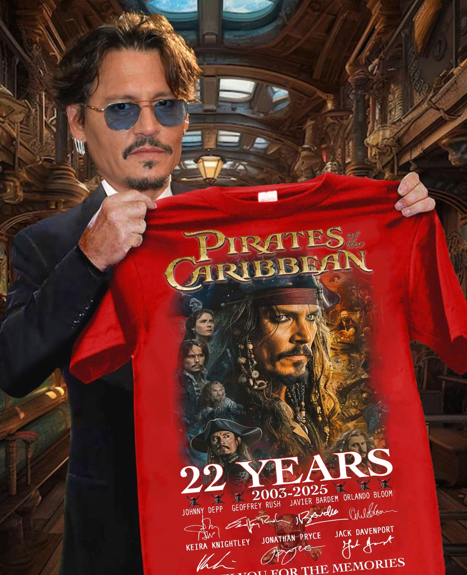 22 Years 2003-2025 Pirate Caribbean Thank You For The Memories T-Shirt For Movie Lovers Oregontrailrvpk Shirt