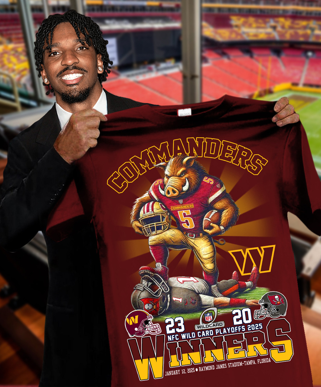23 20 NFC Wild Card Playoffs 2025 Winners Commanders T-Shirt Football Oregontrailrvpk Shirt