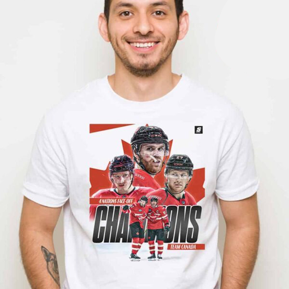 4 Nations Face Off Champions 2025 Team Canada National Hockey League T-Shirt Fans Gift Ideas Oregontrailrvpk Shirt