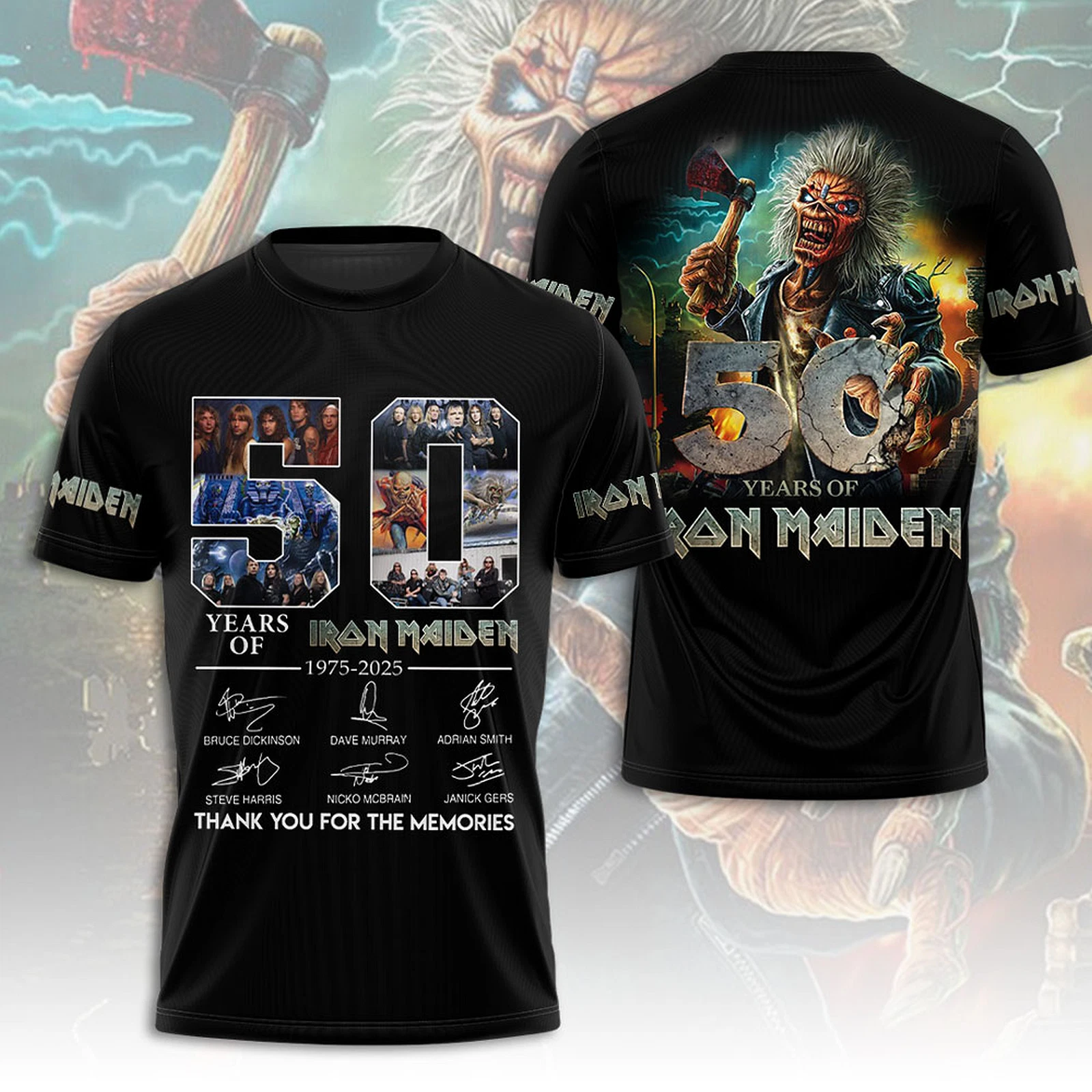50 Years Of Iron Maiden 1975 2025 3D T-Shirt Oregontrailrvpk Shirt