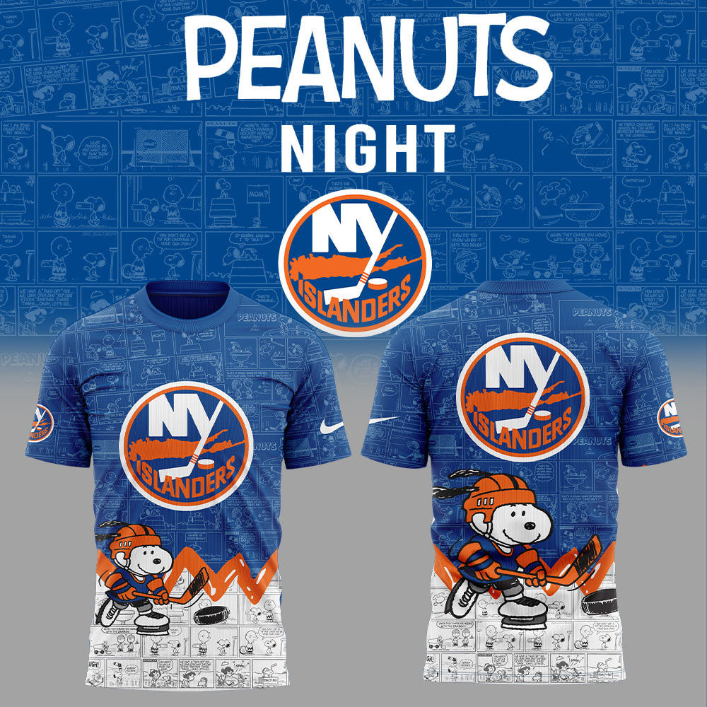 75Th Anniversary Of Peanuts X New York Islanders T-Shirt Hockey Lovers Gifts Oregontrailrvpk Shirt