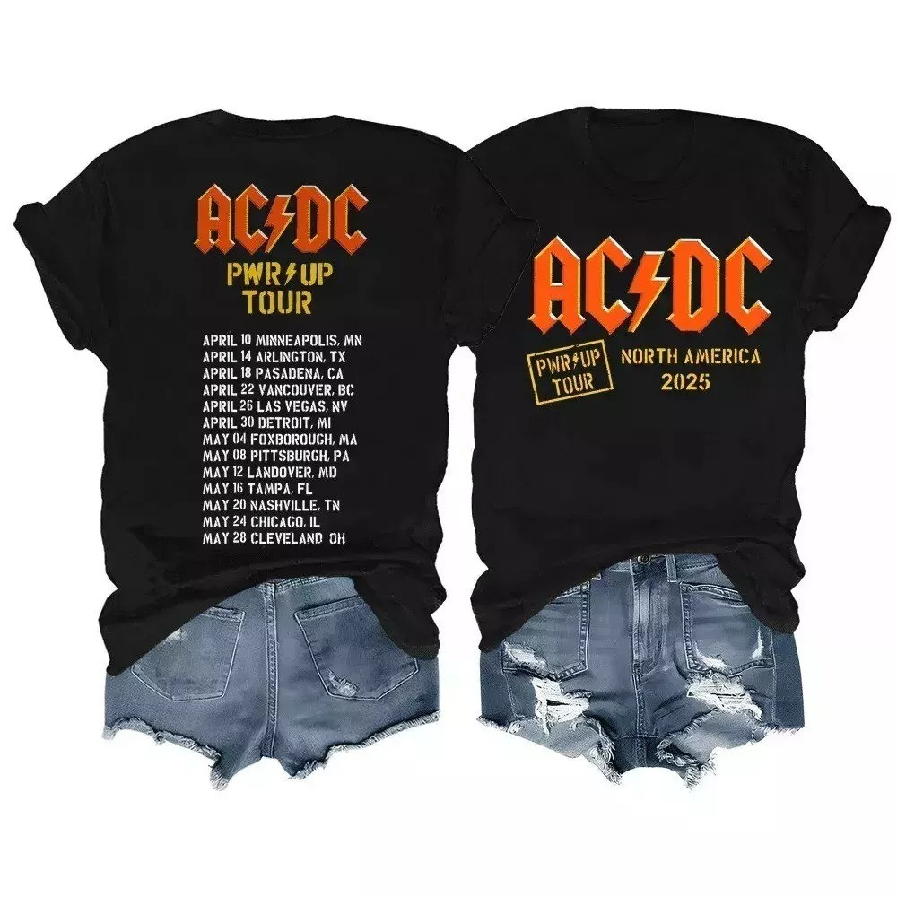 AC DC 2025 North American Power Up Tour T-Shirt Oregontrailrvpk Shirt