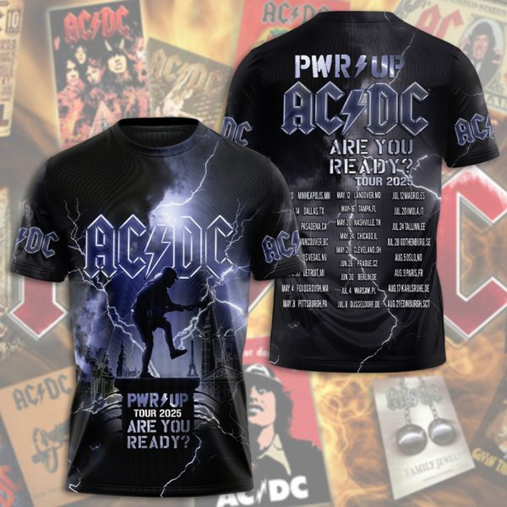 AC DC Pwr Up Tour 2025 Are You Ready Shirt ACDC Band T-Shirt Rock Band Oregontrailrvpk Shirt