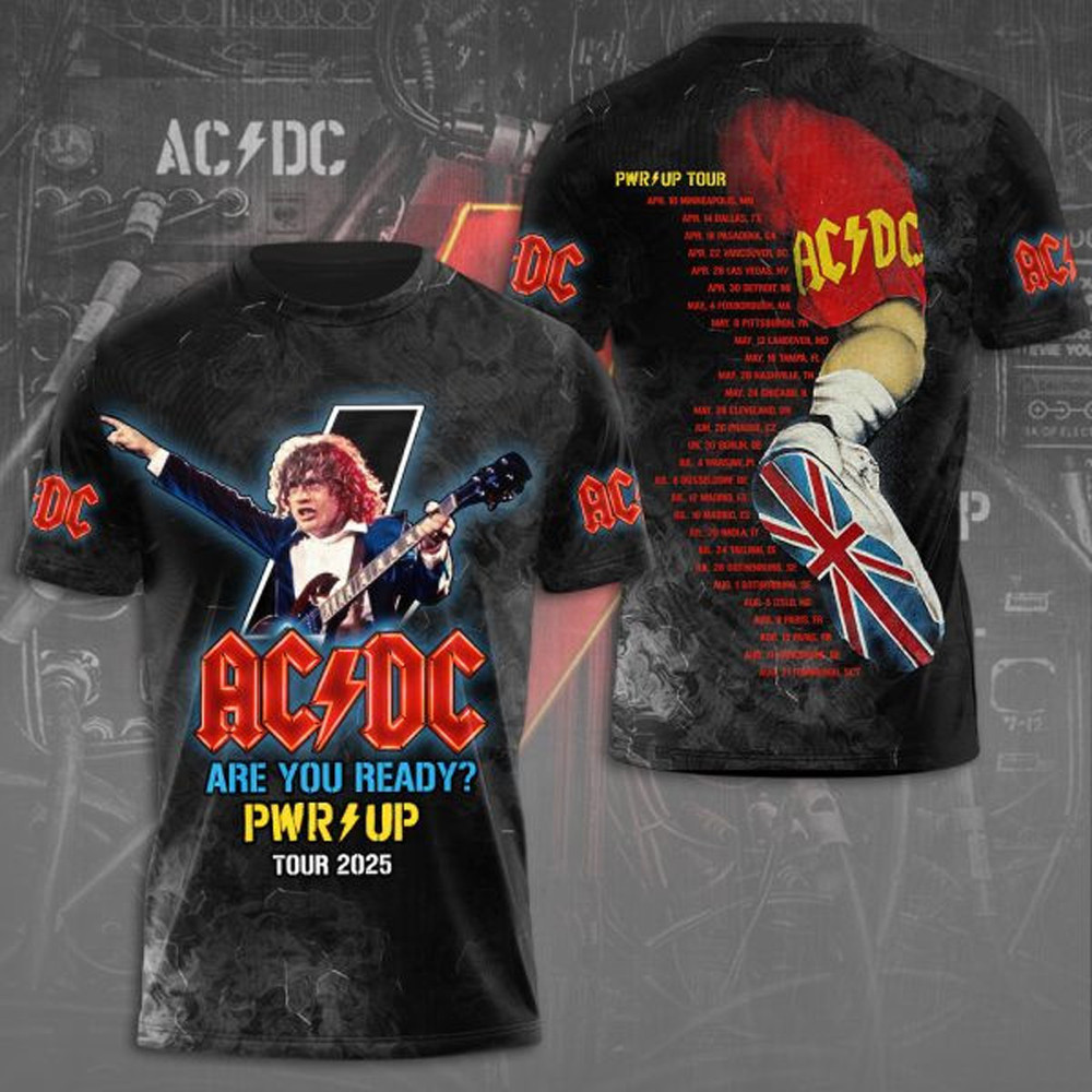 AC DC Pwr Up Tour 2025 Are You Ready Shirt Rock Band Gifts Oregontrailrvpk Shirt