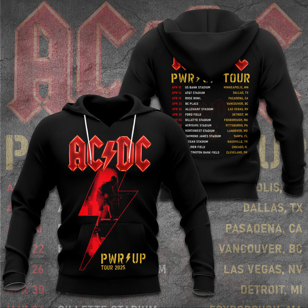 AC DC Pwr Up Tour 2025 Hoodie ACDC Band Hoodie Gifts For Band Fans