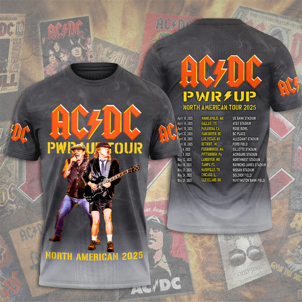 AC DC Pwr Up Tour 2025 Shirt Rock Band Gifts Oregontrailrvpk Shirt