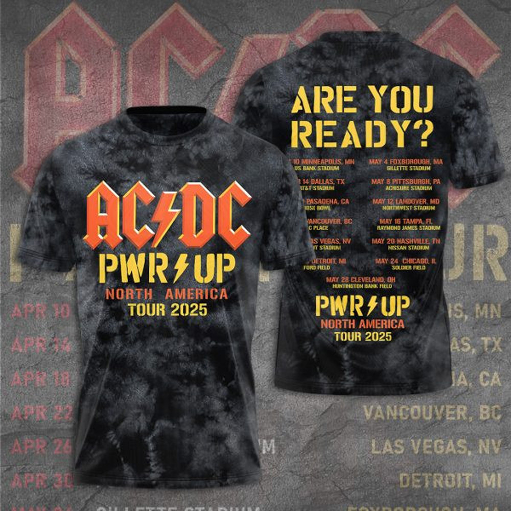 AC DC Pwr Up Tour 2025 T-Shirt AC DC Gifts For Band Fans Oregontrailrvpk Shirt