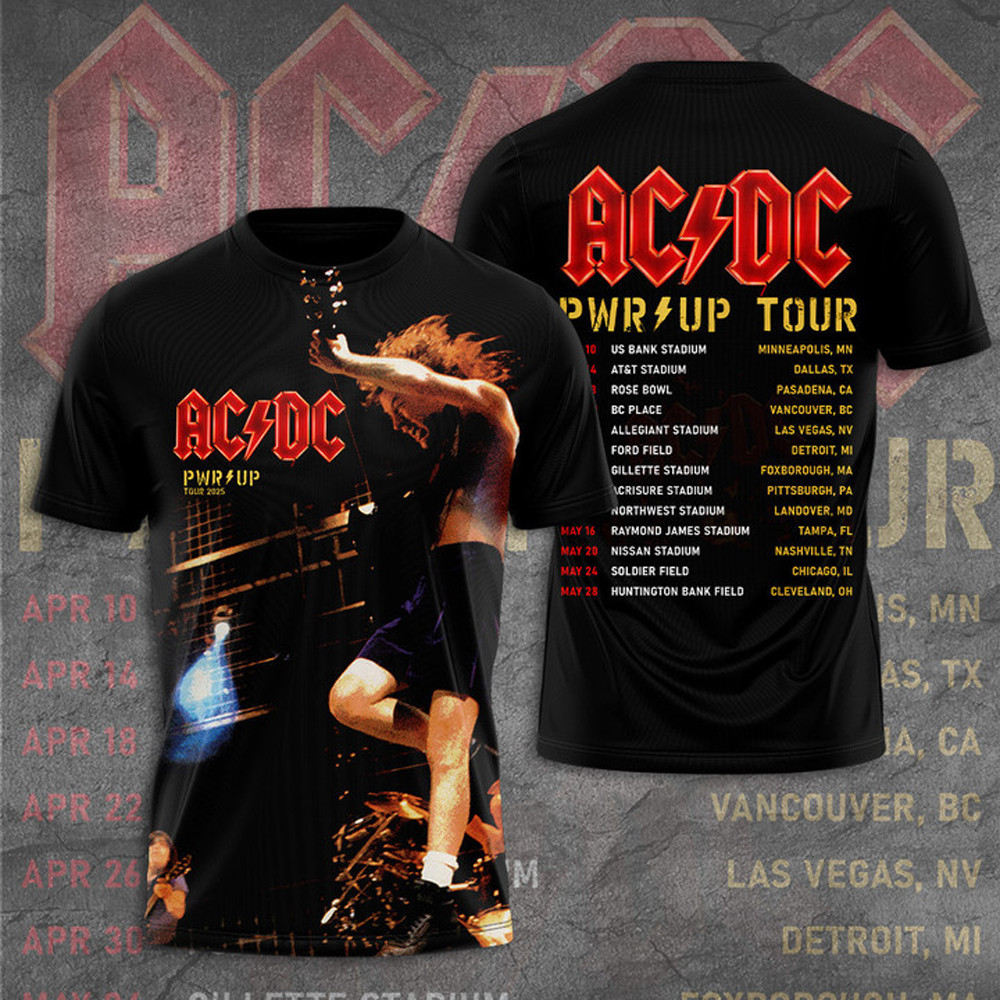 AC DC Pwr Up Tour 2025 T-Shirt For Band Fans Oregontrailrvpk Shirt
