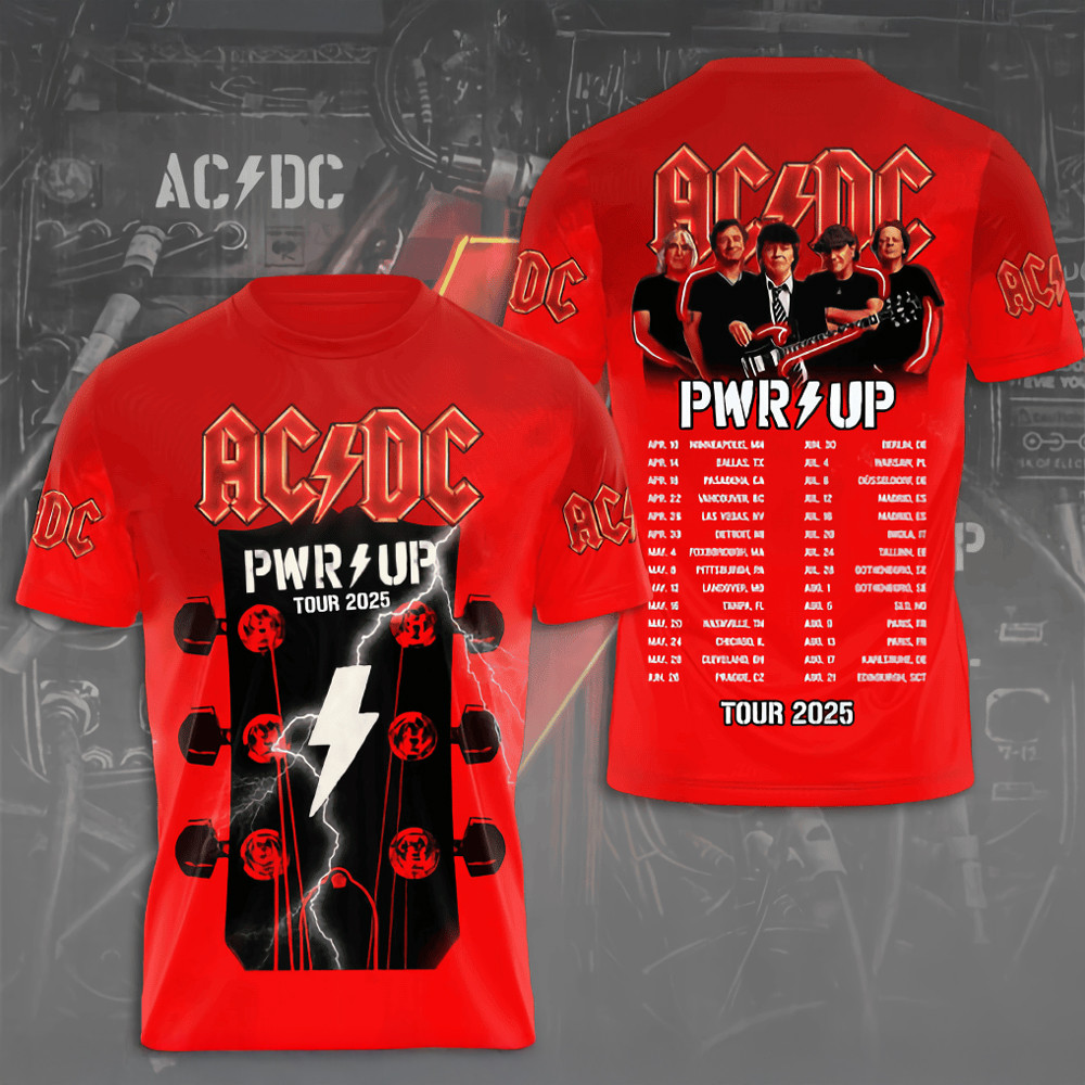 AC DC Pwr Up Tour 2025 T-Shirt Gift Ideas For Music Lovers Oregontrailrvpk Shirt