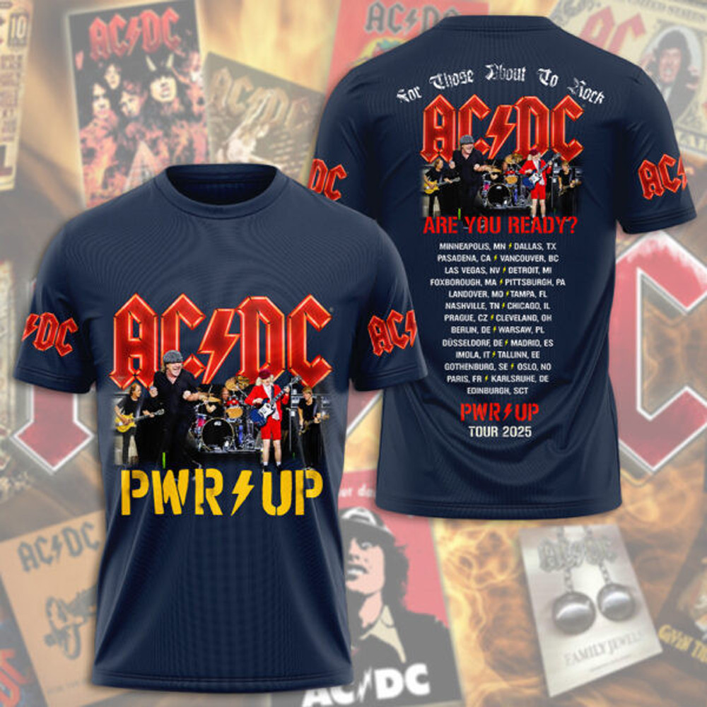 AC DC Pwr Up Tour 2025 T-Shirt Husband Oregontrailrvpk Shirt