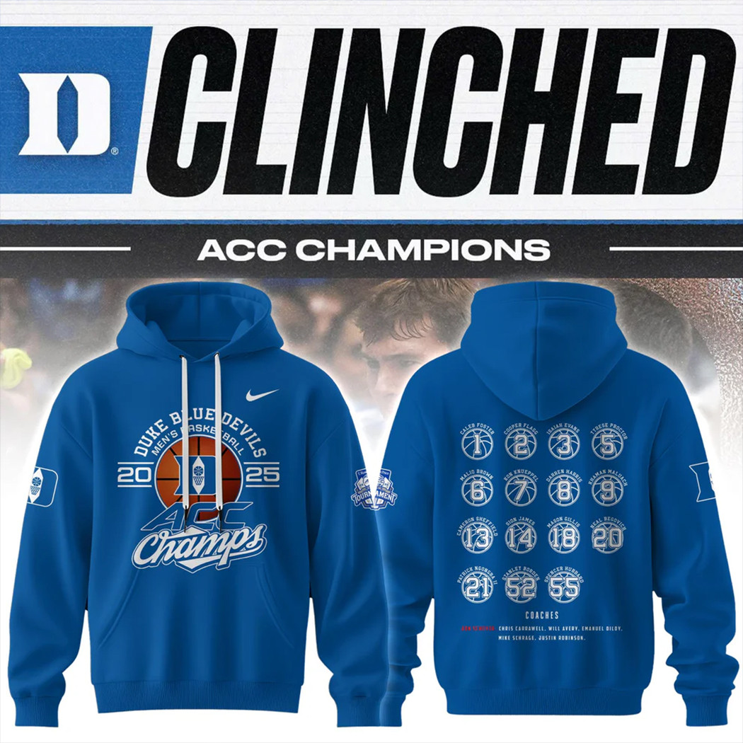 Acc Championship 2025 Hoodie 2025 ACC Men's Basketball Conference Tournament Champions Hoodie