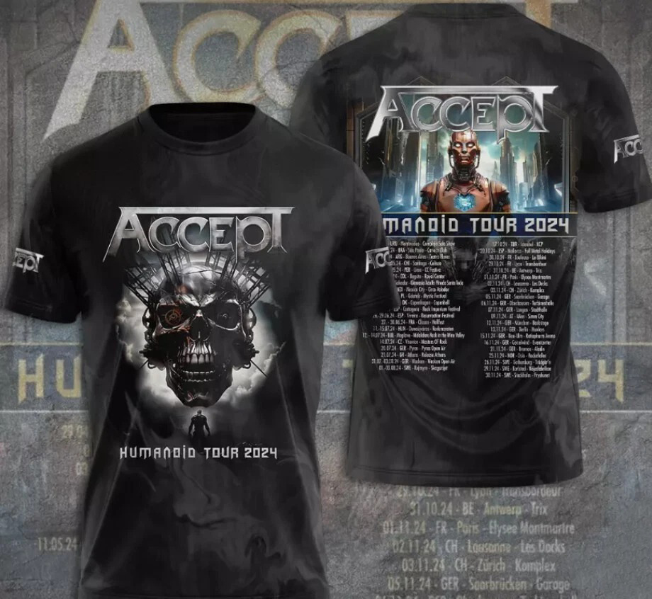 Accept Band Humanoid 3D T-Shirt Gift For Music Fans Oregontrailrvpk Shirt