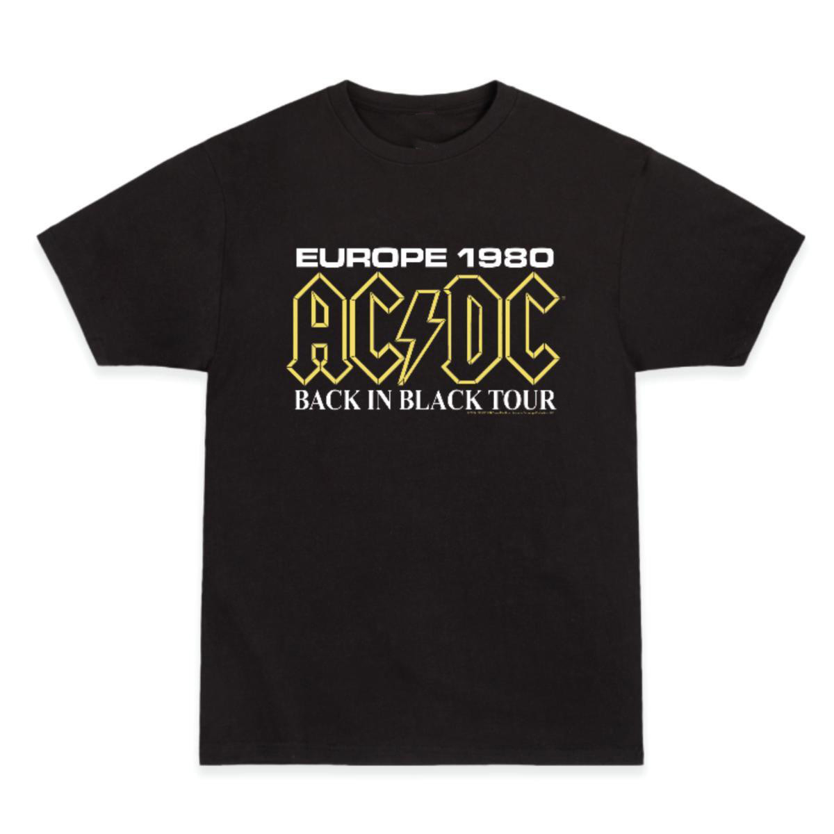 ACDC Back in Black Europe 1980 Tour T-Shirt Gift For Concert Lover Oregontrailrvpk Shirt
