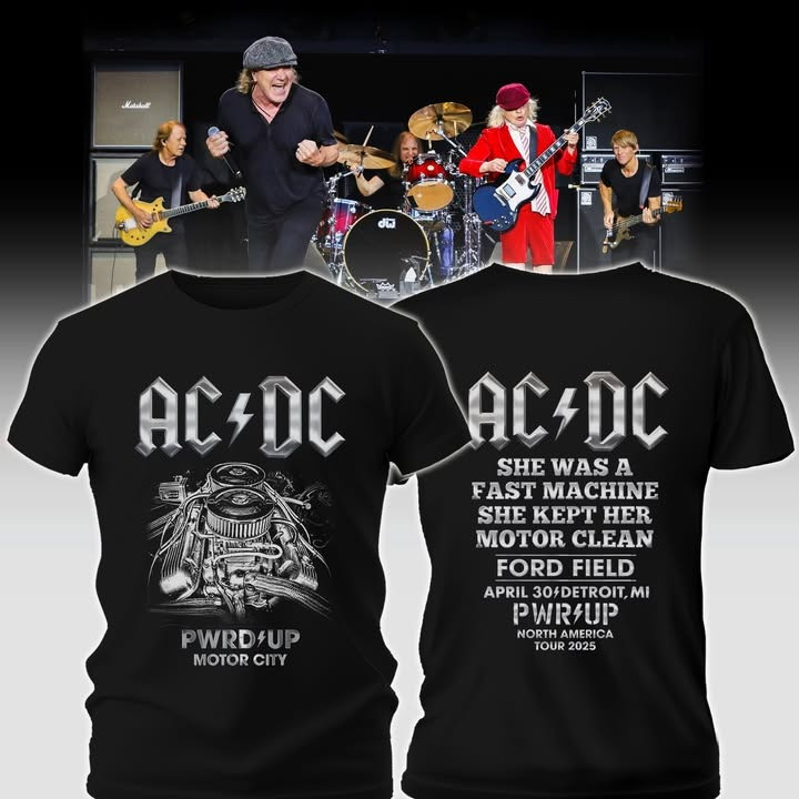 AC/DC Power Up Motor City North America Tour 2025 Shirt ACDC Tour Merchandise Oregontrailrvpk Shirt