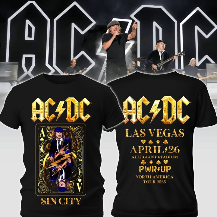 AC/DC Power Up North America Tour 2025 Sin City Las Vegas ACDC Fan Merch Gifts Oregontrailrvpk Shirt