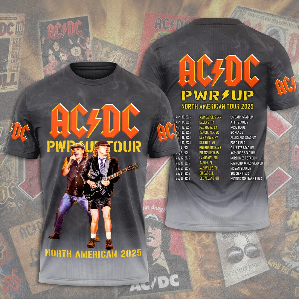 AC'DC Power Up Tour 2025 Shirt ACDC Pwr Up North America Tour 2025 Fan Merch Oregontrailrvpk Shirt