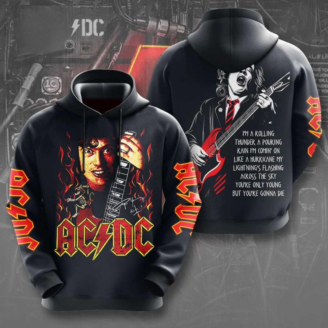 ACDC Pwr Up 2025 I'm Rolling Thunder 3D Hoodie Unique