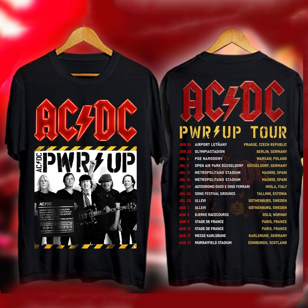 AC'DC Pwr Up Europe Tour Tour 2025 Shirt AC'DC Power Up Europe Tour Merch Oregontrailrvpk Shirt