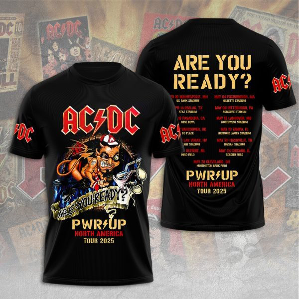 ACDC Pwr Up North America Tour 2025 Shirt Are You Ready T-Shirt Oregontrailrvpk Shirt