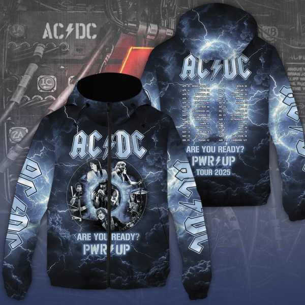 ACDC Pwr Up North America Tour 2025 Zip Hoodie Music Lovers Gifts
