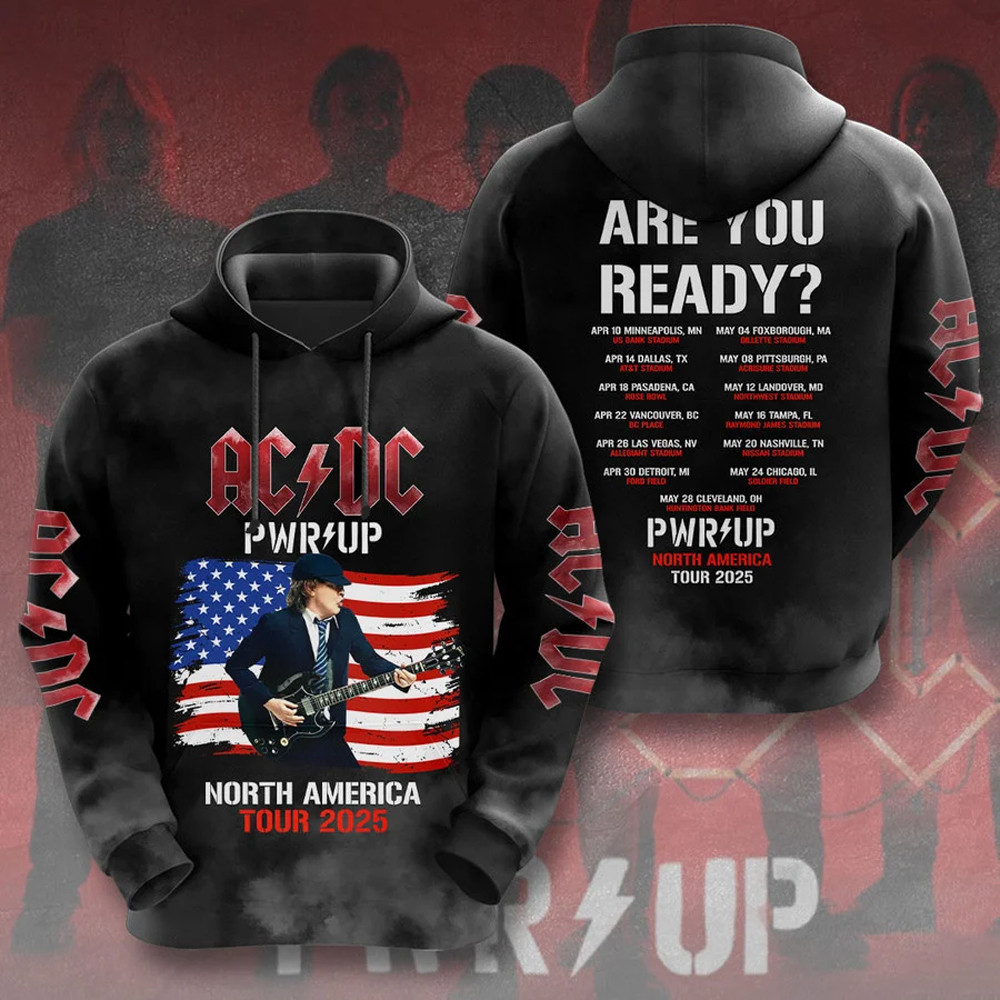 ACDC Pwr Up Tour 2025 Hoodie Father'S Day
