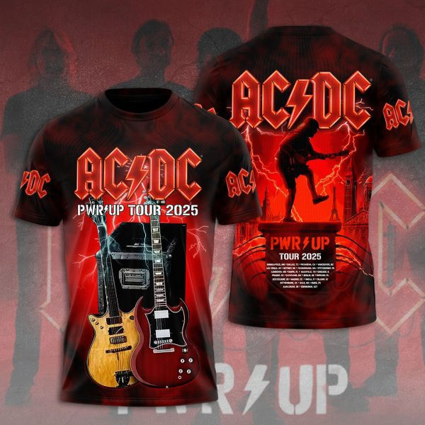 ACDC Pwr Up Tour 2025 Shirt Rock Band Music Lovers Gifts Oregontrailrvpk Shirt