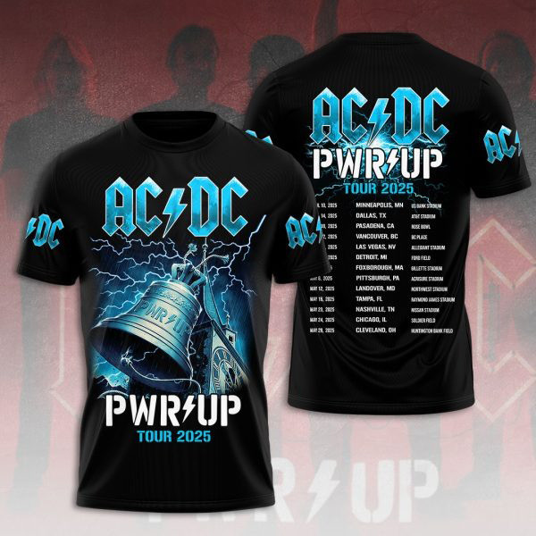 ACDC Pwr Up Tour 2025 Shirt Rock Band T-Shirt Oregontrailrvpk Shirt