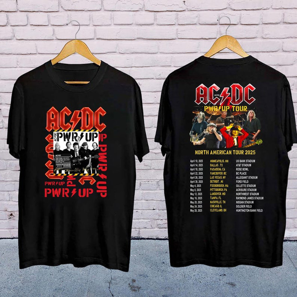 ACDC Pwr Up Tour 2025 T-Shirt Gift Ideas For Music Lovers Oregontrailrvpk Shirt