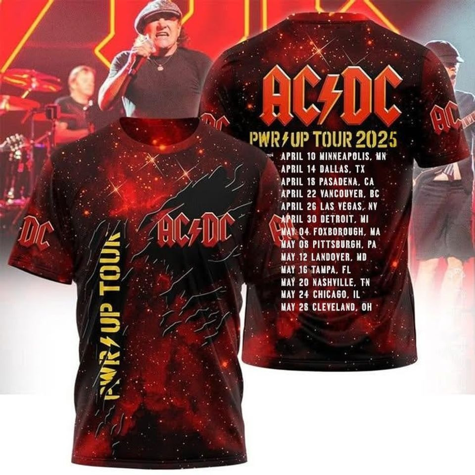 AC'DC Rock Music Band T-Shirt Pwr Up Tour 2025 Shirt Power Up Tour Merch Oregontrailrvpk Shirt
