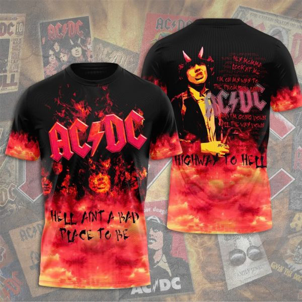 ACDC Shirt Hell Aint A Bad Place to Be Band T-Shirt Rock Band Oregontrailrvpk Shirt